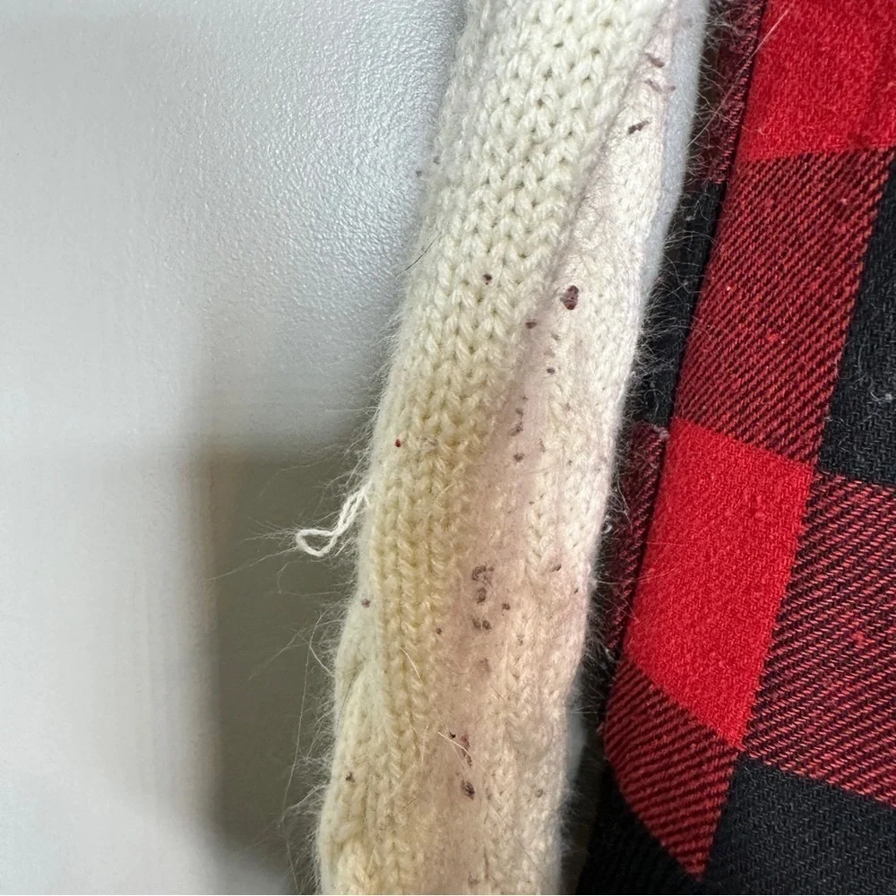 Adam Levine Plaid and knit varsity jacket